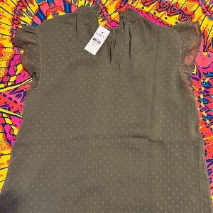 Gorgeous Green LOFT Sleeveless Top w/ PolkaDot Design